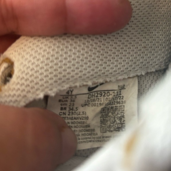 Youth size 4 Nike Air-force ones. Used. All white. - Picture 7 of 7